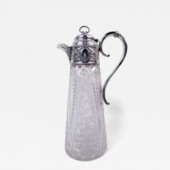 English Victorian Sterling Silver Brilliant Cut Glass Claret Jug 1898 - 4546140