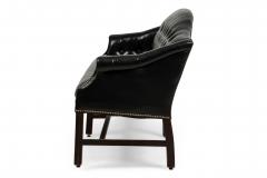 English Victorian Style Black Tufted Camelback Sofa - 4659243