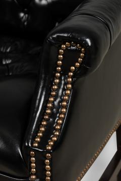English Victorian Style Black Tufted Camelback Sofa - 4659246