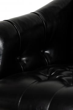 English Victorian Style Black Tufted Camelback Sofa - 4659248