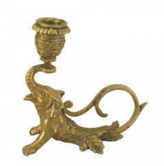 English Victorian Style Brass Elephant Candlestick - 4198635