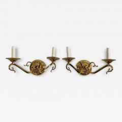 English Victorian Style Brass Sconce a Pair - 3351435