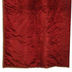 English Victorian Style Maroon Velvet Corded Border Drape - 4198490