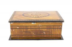 English Victorian Trompe Loeil Marquetry Tin Box - 4675926