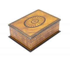 English Victorian Trompe Loeil Marquetry Tin Box - 4675927