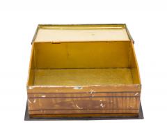 English Victorian Trompe Loeil Marquetry Tin Box - 4675928
