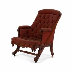 English Victorian Tufted Walnut Arm Chair - 1404011
