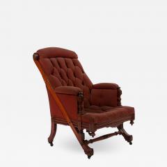 English Victorian Tufted Walnut Arm Chair - 1407918