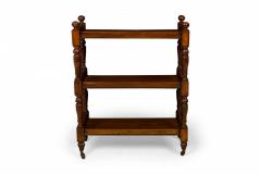 English Victorian Turned Leg Three Shelf Small Wooden Etagere Display Shelf - 2797951