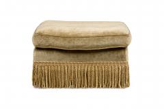 English Victorian Velvet Green Footstool - 4671921