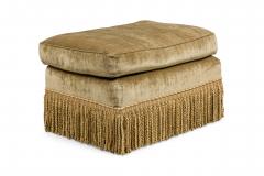English Victorian Velvet Green Footstool - 4671923