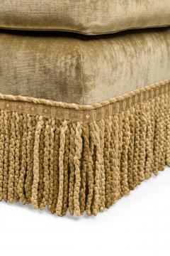 English Victorian Velvet Green Footstool - 4671926