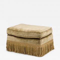 English Victorian Velvet Green Footstool - 4735147