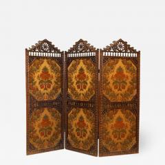 English Victorian Walnut 3 Fold Screen - 1393899