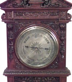 English Victorian Walnut Wall Barometer - 4635088
