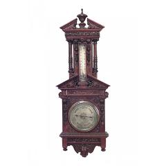 English Victorian Walnut Wall Barometer - 4642212