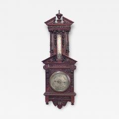 English Victorian Walnut Wall Barometer - 4642213