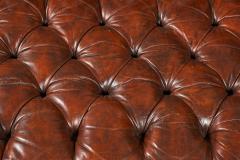 English Victorian Warm Brown Leather Tufted Chesterfield Sofa - 4633520
