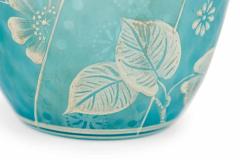 English Victorian Webb Style Blue Glass Vase with Lid - 4665092