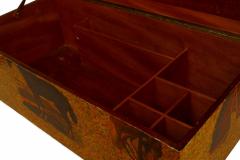 English Victorian Wooden Box with Horses - 4199003