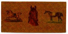 English Victorian Wooden Box with Horses - 4199004