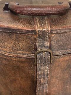 English Victorian brown leather hat box - 4673634