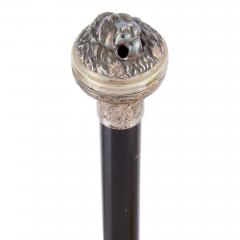 English Victorian silver and ebonised wood watch walking stick - 4051362