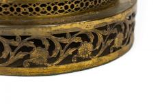 English Victorian style Floral Motif Ceramic and Brass Urn Form Table Lamp - 4670221