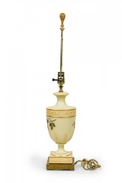 English Victorian style Mid Century Floral Porcelain Urn Form Table Lamp - 4671062