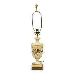 English Victorian style Mid Century Floral Porcelain Urn Form Table Lamp - 4735058