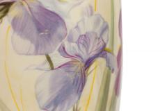 English Victorian style White Ceramic Purple Iris Motif Table Lamp - 4670811