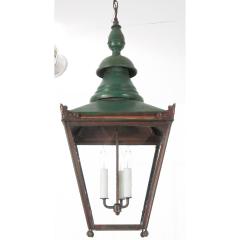 English Vintage Green Painted Lantern - 2245533