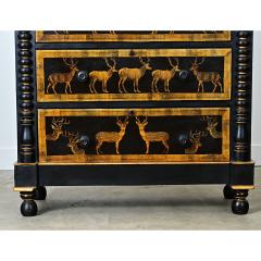 English Vintage Painted Chest with Deer Decoupage - 4798212