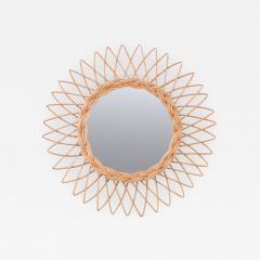 English Vintage Rattan Sunburst Mirror - 1261652