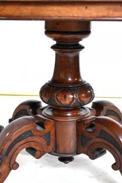 English Walnut and Burl Walnut Dining Table Single pedestal England C A 1850 - 3569720