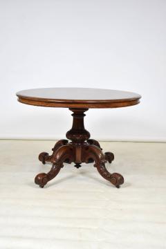English Walnut and Burl Walnut Dining Table Single pedestal England C A 1850 - 4748921