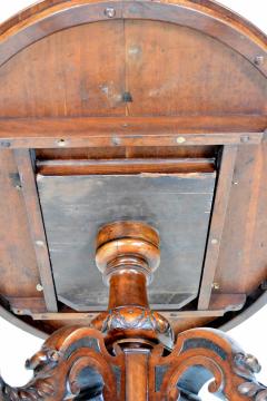 English Walnut and Burl Walnut Dining Table Single pedestal England C A 1850 - 4748924