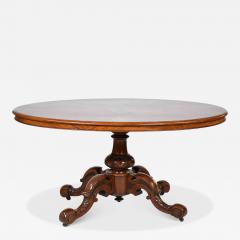 English Walnut and Burl Walnut Dining Table Single pedestal England C A 1850 - 4751133