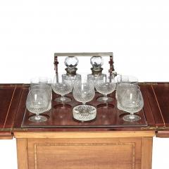 English Walnut and Mahogany Drinks Cabinet With Fitted Tantalus Bar Circa 1920 - 4796508