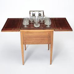 English Walnut and Mahogany Drinks Cabinet With Fitted Tantalus Bar Circa 1920 - 4796560