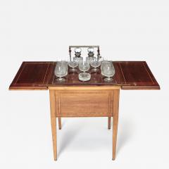 English Walnut and Mahogany Drinks Cabinet With Fitted Tantalus Bar Circa 1920 - 4796561