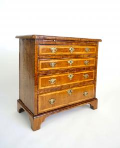 English Walnut and Satinwood Inlaid Petite Chest or Bachelors Chest circa 1715 - 3194466
