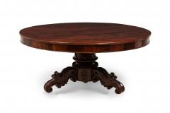 English William IV Circular Mahogany Veneer Center Dining Table - 4168984