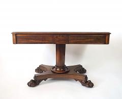 English William IV Neoclassical Rosewood Pedestal Form Library Table circa 1835 - 4494673