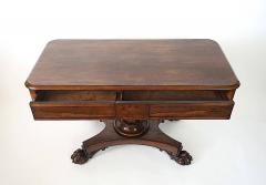 English William IV Neoclassical Rosewood Pedestal Form Library Table circa 1835 - 4494675