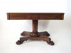 English William IV Neoclassical Rosewood Pedestal Form Library Table circa 1835 - 4494683