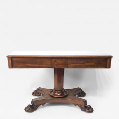 English William IV Neoclassical Rosewood Pedestal Form Library Table circa 1835 - 4494910