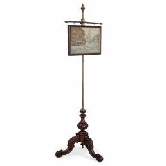 English adjustable tapestry and mahogany fire screen - 2418570