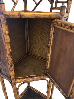 English bamboo corner cabinet with a front door and lacquered shelf - 4665509