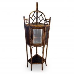 English bamboo corner cabinet with a front door and lacquered shelf - 4728952